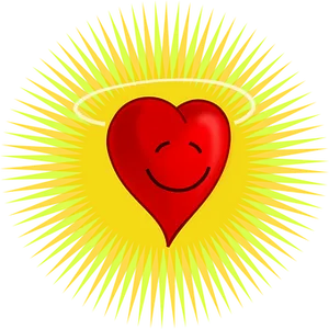 Radiant Smiling Heart Illustration