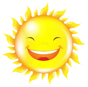 Radiant Smiling Sun Illustration PNG image