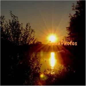 Radiant Sunset Reflections PNG image