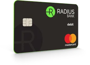 Radius Bank Mastercard Debit Card PNG image