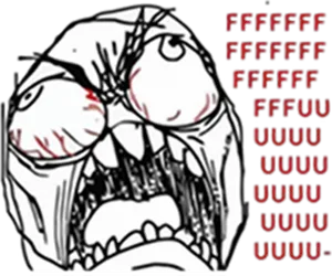 Rage Comic F F F U U U Face PNG image