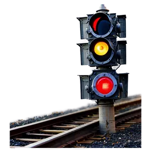 Railroad Tracks And Signal Lights PNG Jci