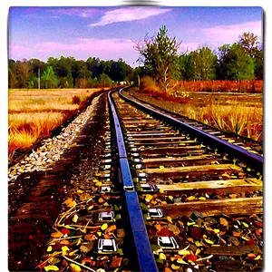 Railroad Tracks Beside River PNG Ira