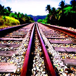 Railroad Tracks Near Beachside PNG 44