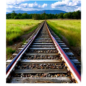 Railroad Tracks Through Countryside Png Osf36 PNG image