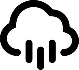 Rain Cloud Icon Blackand White PNG image