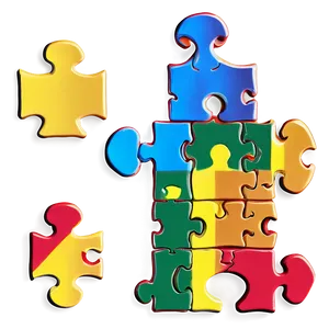 Rainbow Autism Puzzle Graphic Png 06122024 PNG image