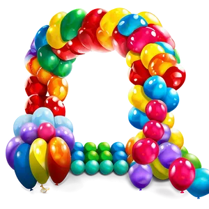 Rainbow Balloon Garland Setup Png 06282024 PNG image