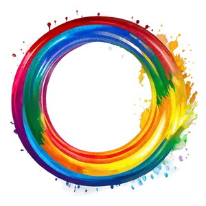 Rainbow Circle Digital Painting Png 06262024 PNG image