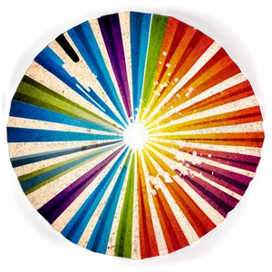 Rainbow Circle Retro Sunburst PNG 06262024