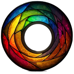 Rainbow Circle Stained Glass Effect PNG 06262024 PNG