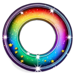 Rainbow Circle With Sparkles PNG 06262024