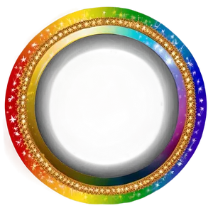 Rainbow Circle With Sparkles PNG 22
