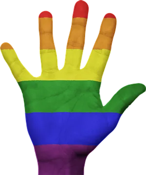 Rainbow Colored Hand Raised