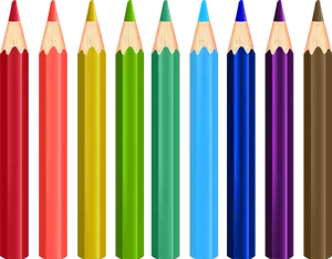 Rainbow Colored Pencils Array PNG image