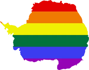 Rainbow Colored Silhouetteof United States PNG image