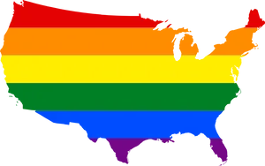 Rainbow Colored U S A Map PNG image