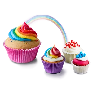 Rainbow Cupcake PNG Wbw