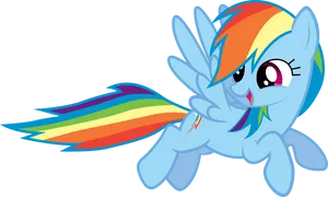 Rainbow Dash Flying My Little Pony PNG image