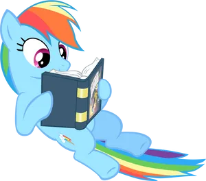 Rainbow Dash Reading Book PNG image