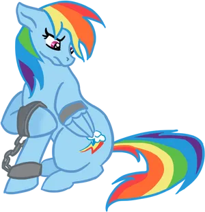 Rainbow Dash Shackled Cartoon PNG image