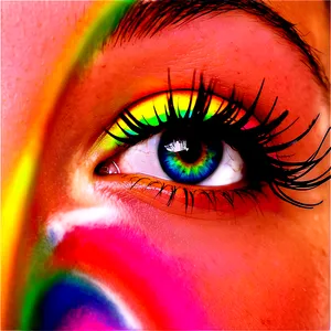 Rainbow Fake Eyelashes PNG Fem1 PNG