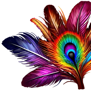 Rainbow Feather Plume PNG Tpx31