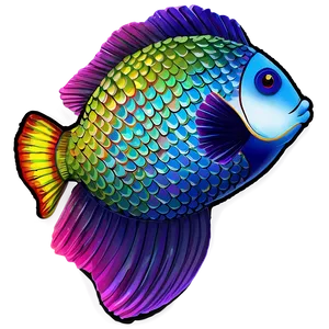 Rainbow Fish Scale Pattern PNG Gcd