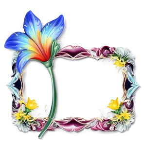 Rainbow Flower Frame PNG Voj