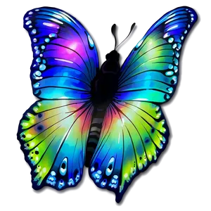 Rainbow Glow Butterfly Png 06272024 PNG image