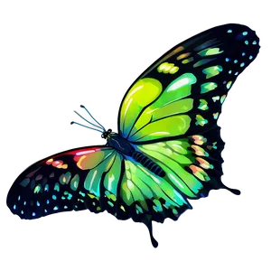 Rainbow Glow Butterfly Png 13 PNG image