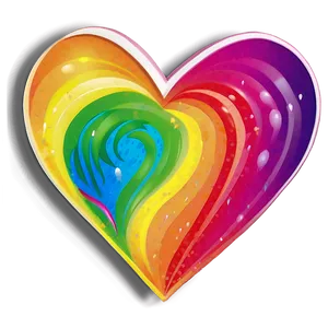 Rainbow Heart Background Png 06252024 PNG image