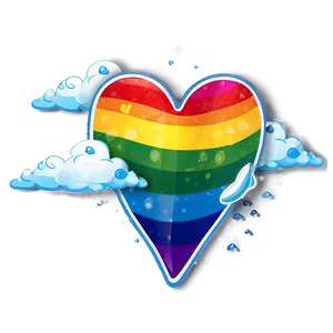 Rainbow Heart Background PNG Ilo PNG