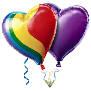 Rainbow Heart Balloon PNG 06212024