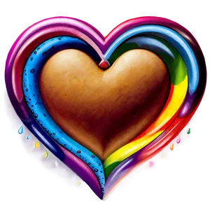 Rainbow Heart Color PNG A