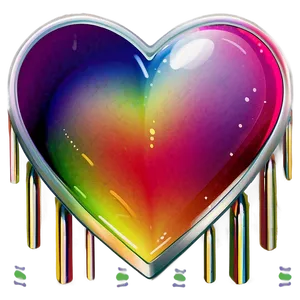Rainbow Heart Color PNG B