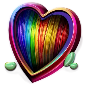 Rainbow Heart Color PNG D