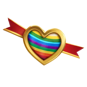 Rainbow Heart Emblem Png 04292024 PNG image