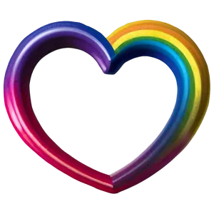 Rainbow Heart Frame PNG 06252024