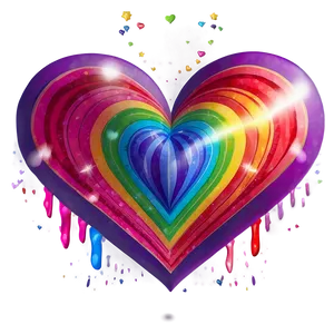 Rainbow Heart Illustration PNG Uyu PNG