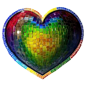 Rainbow Heart Mosaic PNG 06252024