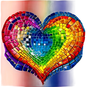 Rainbow Heart Mosaic Png Kav PNG image