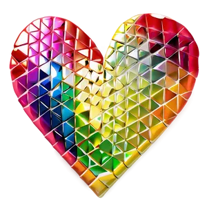 Rainbow Heart Mosaic PNG Pqu33 PNG