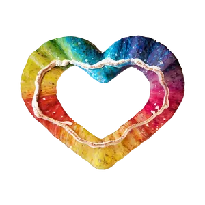 Rainbow Heart On Beach PNG 06252024