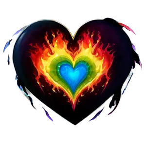 Rainbow Heart On Fire Png Cfh PNG image