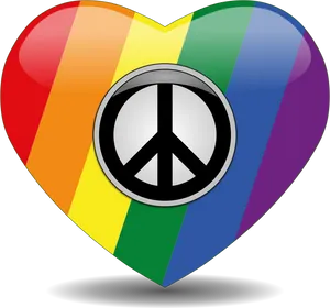 Rainbow Heart Peace Symbol