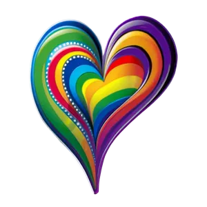 Rainbow Heart Sticker PNG 17