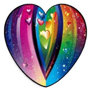 Rainbow Heart Sticker PNG 75