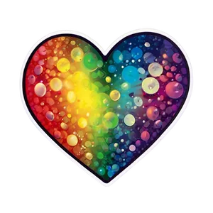 Rainbow Heart Sticker Png Nhu PNG image