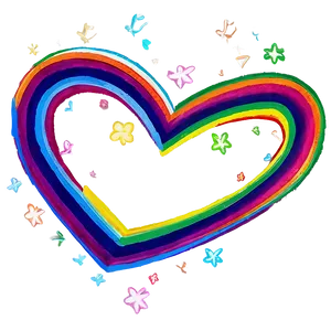 Rainbow Heart Transparent Background Png 06252024 PNG image